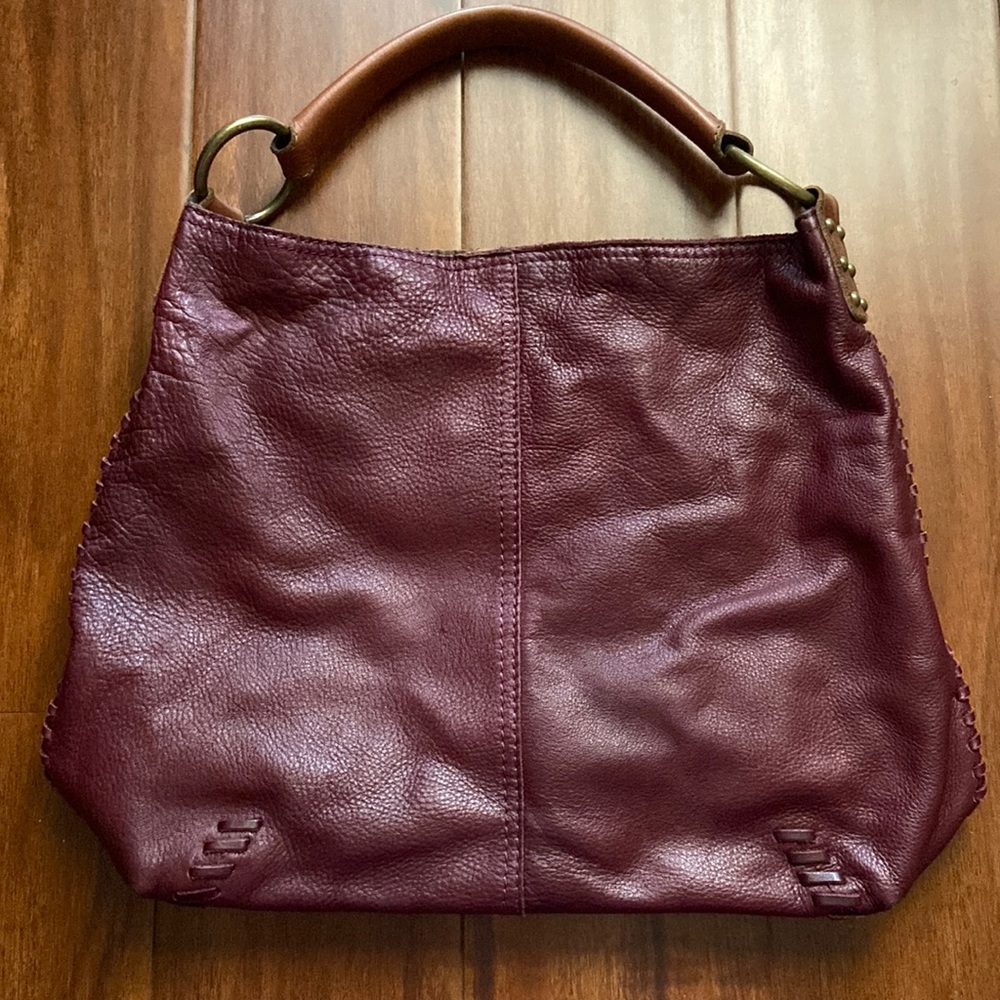 Burgundy Lucky leather bag as seen on Penny Big Bang Theory